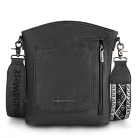 Montana West Multi Zip Large Crossbody Bag With Adjustable Guitar Strap, Casual Soft Vegan Leather Shoulder Purse for Women MWC-185AGY