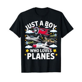 Aircraft Lovers Just A Boy Who Loves Planes Airplane T-Shirt