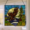 RIVER OF GOODS 14" H Bald Eagle Stained Glass Window