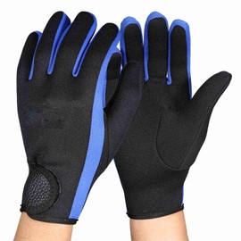 1Pair/Set Diving Neoprene Snorkeling Kayaking Surfing Sport Hook And Loop Gloves Black Blue M