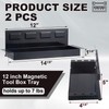 Tandefio 2 Pcs 12" Magnetic Tool Box Tray with Screwdriver