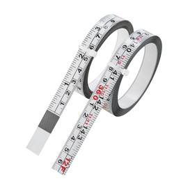 2 Packs 1/2-Inch Self-Adhesive Measuring Tape, 143 Inch or 366cm Peel and Stick Tape Measure, Imperial and Metric Scales, Left-Right Reading Ruler Tape for Workbench, Table Saw, Drafting Table, White