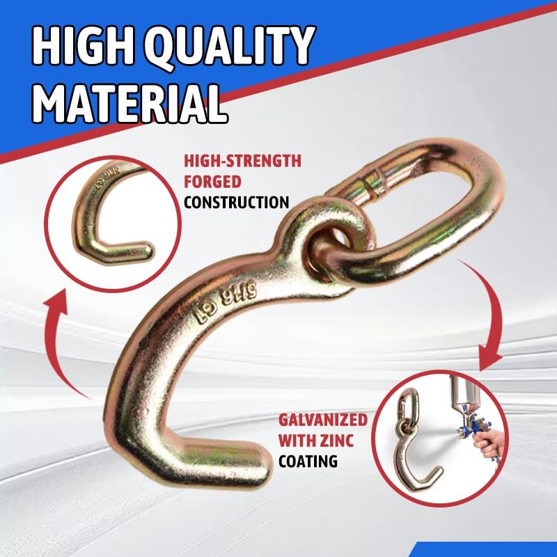 Iumcin Heavy Duty Forged 5/16 J Hook with high-Strength Carbon
