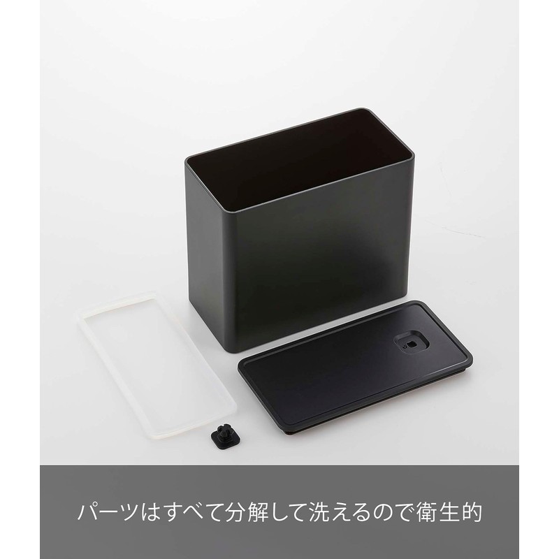 山崎実業(Yamazaki) バルブ付き 密閉 コーヒーキャニスター ブラック 本体：約W18.4×D9.2×H15.4cm タワー tower 珈琲 コーヒー粉