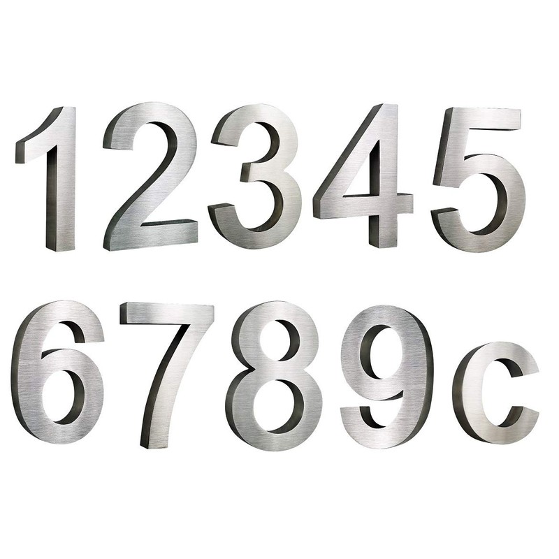 3D Stainless Steel House Number, Weatherproof and Easy to Clean,