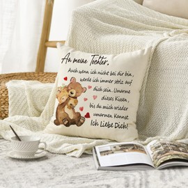 Artoid Mode Ich Liebe Dich Lieblingsmensch Gift For Daughter, Cushion Cover, 45 x 45 cm Hugging This Cushion Birthday Anniversary Decorative Cushion Cover