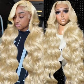 BOWNASH 613 13x6 Lace Front Wig Human Hair 200 Density 613 HD Lace Front Wigs Human Hair Pre Plucked Blonde Wig Human Hair 613 Body Wave Lace Front Wigs Human Hair 34 inch