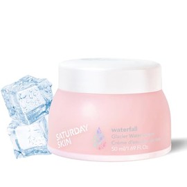 Saturday Skin Waterfall Glacier Water Crema facial – Hidratante facial coreano sin aceite para piel grasa, hidratante facial de gel ligero y lindo hidratante, crema de noche coreana de día y noche (1.69 onzas líquidas/1.7 fl oz)
