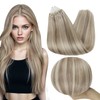 Full Shine Micro Link Real Human Hair Extensions Color 18/613
