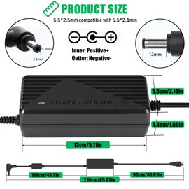 12V 10A Power Supply,AC to DC Converter 100V-240V to 12V 10A 120W,12 Volts 10 Amps Power Transformer with 5.5x2.5/2.1mm DC Output Jack,Portable Desktop Regulated Power Adapter for LED Strip LED Driver