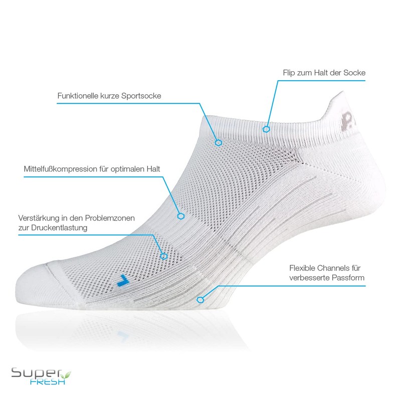 PAC Women's Active Socks, Womens, 01-8012-04-100-3, White, 38-41