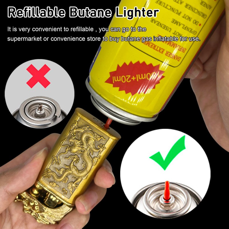 Torch Lighter Magic Dual Flame Dragon Lighter, Windproof Adjustable Jet