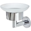 EcoSpa Rose Frosted Glass Soap Dish and Wall Mounted Holder