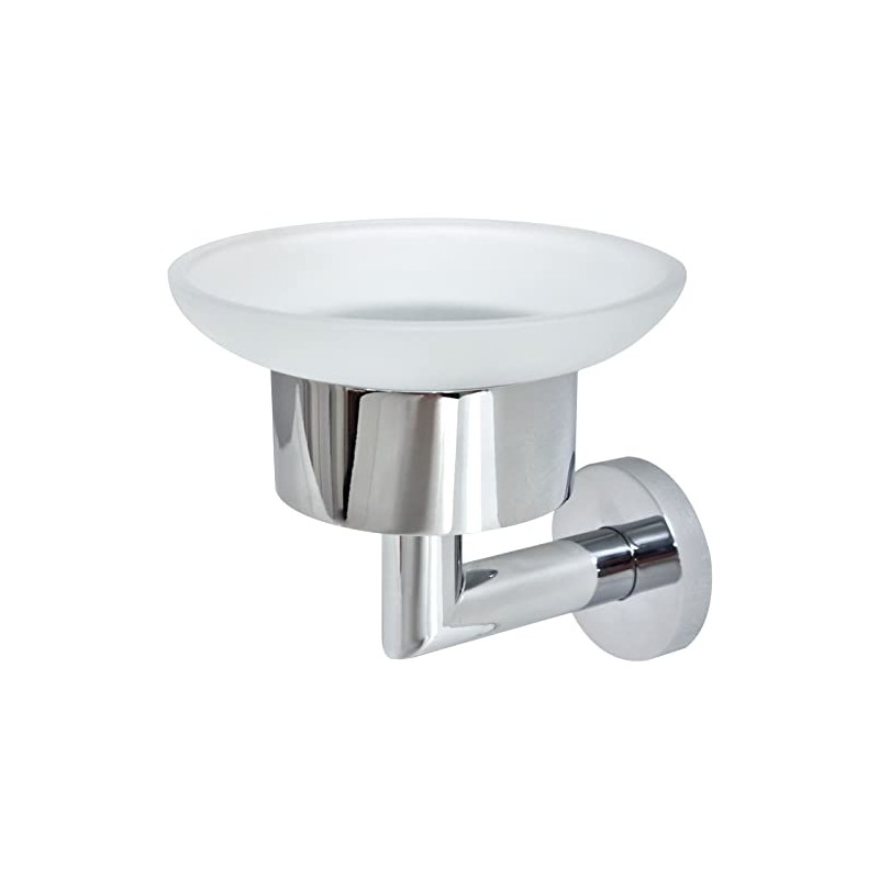 EcoSpa Rose Frosted Glass Soap Dish and Wall Mounted Holder