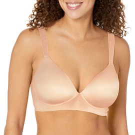 Bali Women's Comfort Revolution Wirefree, Soft Touch Ultimate Wireless Support Bra, Almond