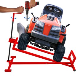 Lawn Mower Lift Jack, Lifting Platform 882 Lbs Capacity Telescopic Maintenance Jack with User Manual for Garden Tractors and Riding Lawn Mower with Manual Handle & Power Tool Extension Handle - Red