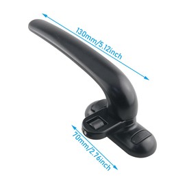 WHYHKJ Black Aluminum Alloy Door Window Locking Pulls Interior and Exterior Window Lock Handles Casement Window Lock, Left Handle