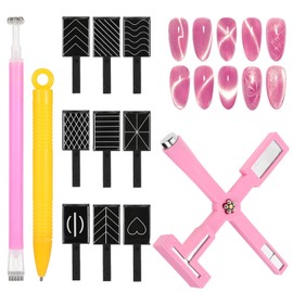 10 Stück Cat Eye Magnet,Magnet Nagellack,Cateye Magnet,Nagelmagnet Werkzeug,Nail Art Werkzeug Magnetstift,DIY Magic 3D Cat Eye Magnet Stick Set für DIY Katzenauge UV Gel Polnisch Nagel Kunst