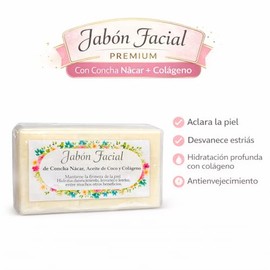 Jabón Artesanal Concha Nacar, Aceite de Coco y Colágeno 100gr, Natural.                                                                               