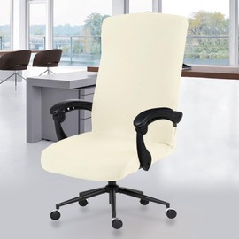 DIVA EN CAMINO DEC Office Chair Cover with Durable Zipper - Stretchable Universal Computer Chair Covering - Smooth Soft Polyester Slipcovers for Rotating Boss Chair, Desk Chair, High Back Chair