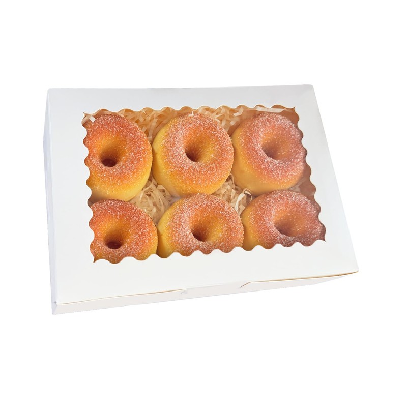 Gcardist 15Pcs White Cookie Box with Window 22.9x15.2x6.4cm Pastry Macaron