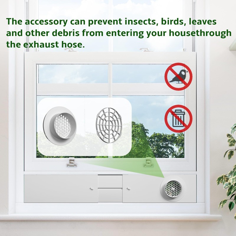 BEWAVE Dryer Vent Window Kit, Window Vent Kit Fit with