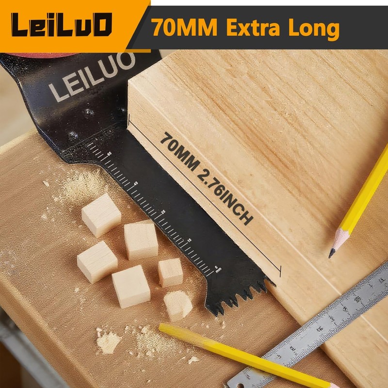 LEILUO 7 Pcs Oscillating Tool Blade Japanese Teeth Extra Long