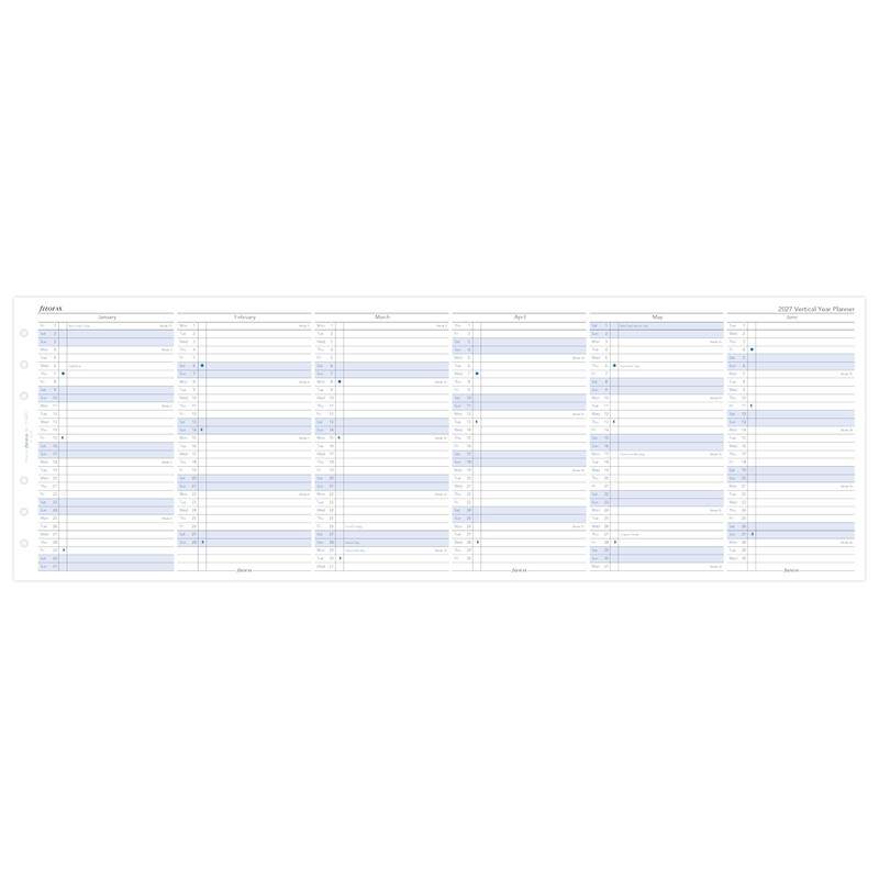 Filofax Personal Vertical Year Planner 2027