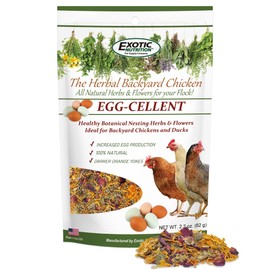 Exotic Nutrition Egg-Cellent (2oz) - Healthy All-Natural Chicken Nesting Herbs - Natural Flowers, Herbs & Calcium Carbonate - Promotes Healthy Chickens & Eggs (2 oz)