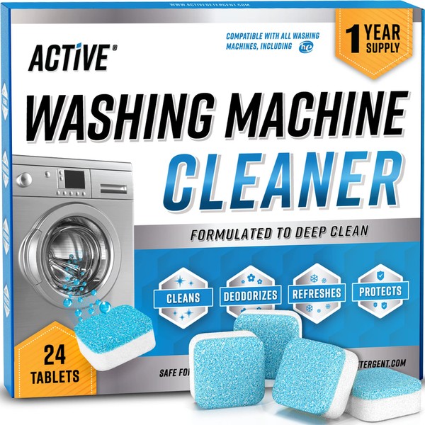Washing Machine Cleaner Descaler 24 Pack - Deep Cleaning Tablets