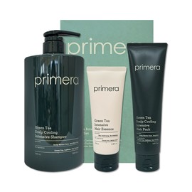 primera green tea scalp cooling intensive hair gift set 3 types shampoo pack essence / 프리메라 그린티 스칼프 쿨링 인텐시브 헤어 기프트 세트 3종 샴푸 팩 에센스