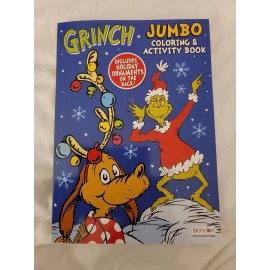 Dr Seuss Santa Grinch Max reindeer dog Christmas Holiday Ornaments coloring book