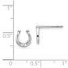 Solid 925 Sterling Silver Diamond Horseshoe Post Studs Earrings -
