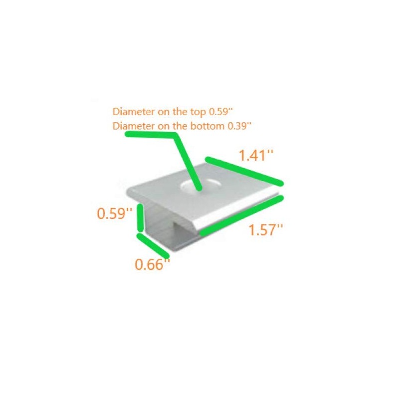 Solar mid clamp Panel 5/8 with Ground pin Pack of