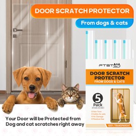 FTSTC 5-Pack Door Guard - 5 x 47'' x 8.3'' Cat & Dog Scratch Protector, Heavy Duty for Window Sill & Door Frame - Clear