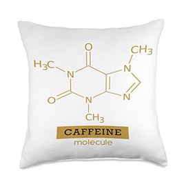 Good Vibes Gifts Caffeine Molecule Throw Pillow, 18x18, Multicolor