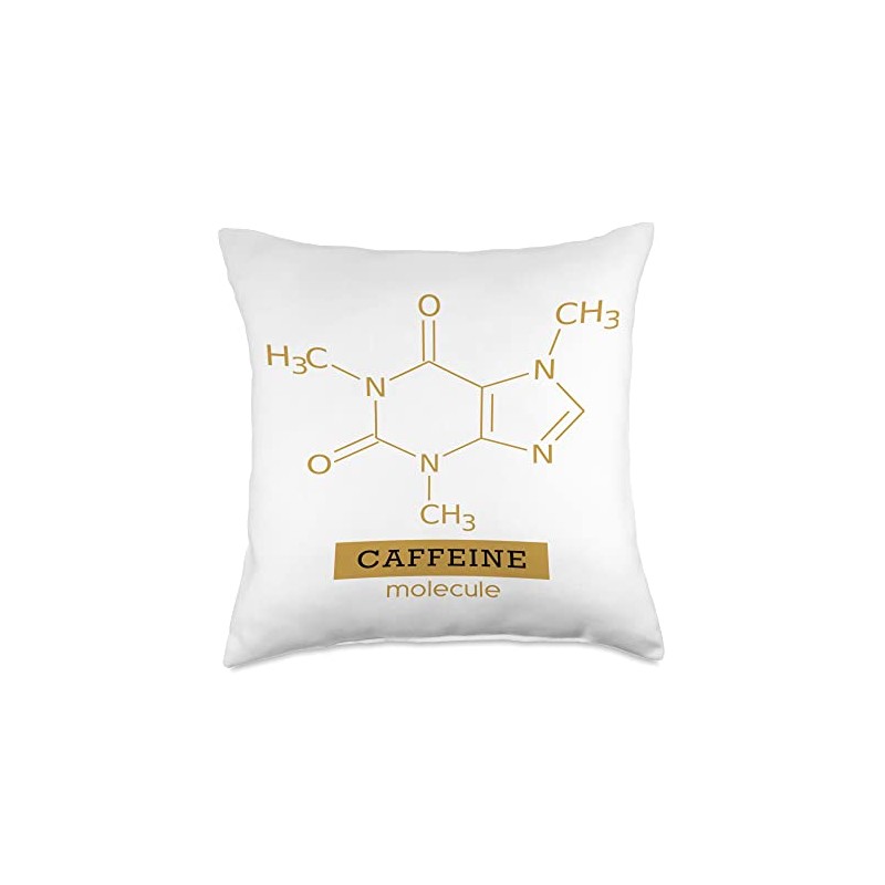 Good Vibes Gifts Caffeine Molecule Throw Pillow, 18x18, Multicolor