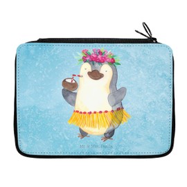 Mr. & Mrs. Panda Penguin Pencil Case Coconut, blue, Hand Drawn