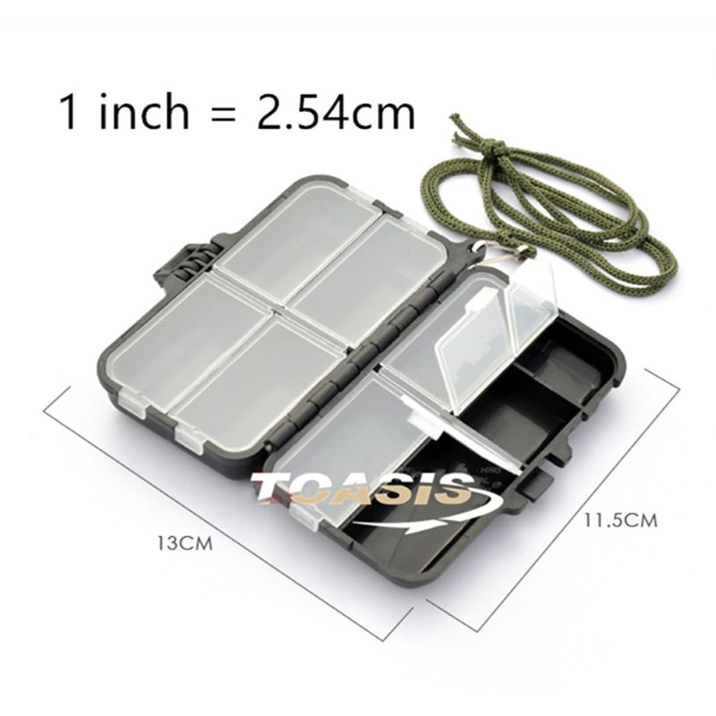 TOASIS Fishing Tackle Box with Lanyard Small Size Fishing Storage