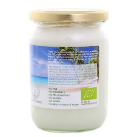 TIVI Organic Refined & Odourless Coconut Oil Glass Jar of 500 ml for Hair / Skin / Body / Cooking /Baking and Vegetarian, Vegan
