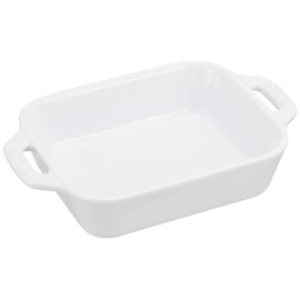staub Dish 40508-584 Rectangular Dish, White, 5.5 x 4.3 inches (14 x 11 cm), Ceramic Au Gratin Dish, Oven Safe