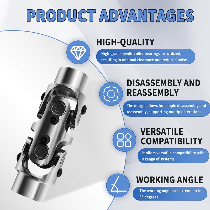 RABROPAR 3/4" Round X 3/4" Round Double Steering Shaft Universal