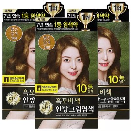 Rien 리엔 흑모비책 한방 크림 염색 120g 밝은갈색 3개 [리엔 흑모비책 염색크림 와인갈색 120g x 3개] Rien Black Hair Coloring Herbal Cream 120g Light Brown 3 Pack [Rien Black Hair Coloring Cream Wine Brown 120g x 3 Pack]