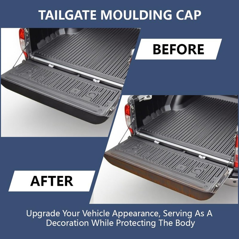PIT66 Step Side Tailgate Moulding Protector, Compatible with Ford F150