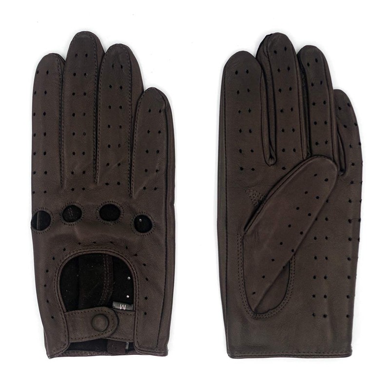 Harssidanzar Women's Leather Gloves Unlined Upgrade, Brown, Size L, brown