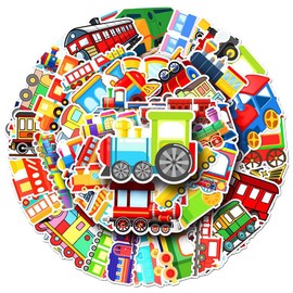 Cartoon Train Stickers for Teens Boy Girls|50 Pcs|Popular Waterproof Vinyl Stickers for Laptop Computer Phone Luggage Flasks Water Bottle Bike Car Notebook Tablet Scrapbook,Trendy Decals Pack(Train)