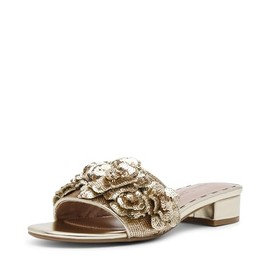 Betsey Johnson Women's Alysa Sandal, Gold, 7.5