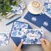 Whaline 24Pcs Blue Floral Thank You Cards with Envelopes and