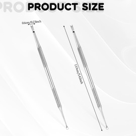 2Pcs Stainless Steel Cuticle Pusher Portable Nail Cleaner Remover Dead Skin Polish Peeler Cutter Nail Cleaning Cuticle Stick Professional Pedicure Nails Art Care(Double Head)