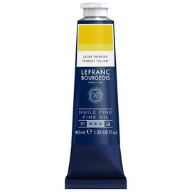 Lefranc Bourgeois 301755 Fine Oil Paint in Excellent Quality, Lightfast with Even Consistency, 40 ml Tube, Ideal for Stretcher Frame, Canvas, Painting Card - Lemon Yellow